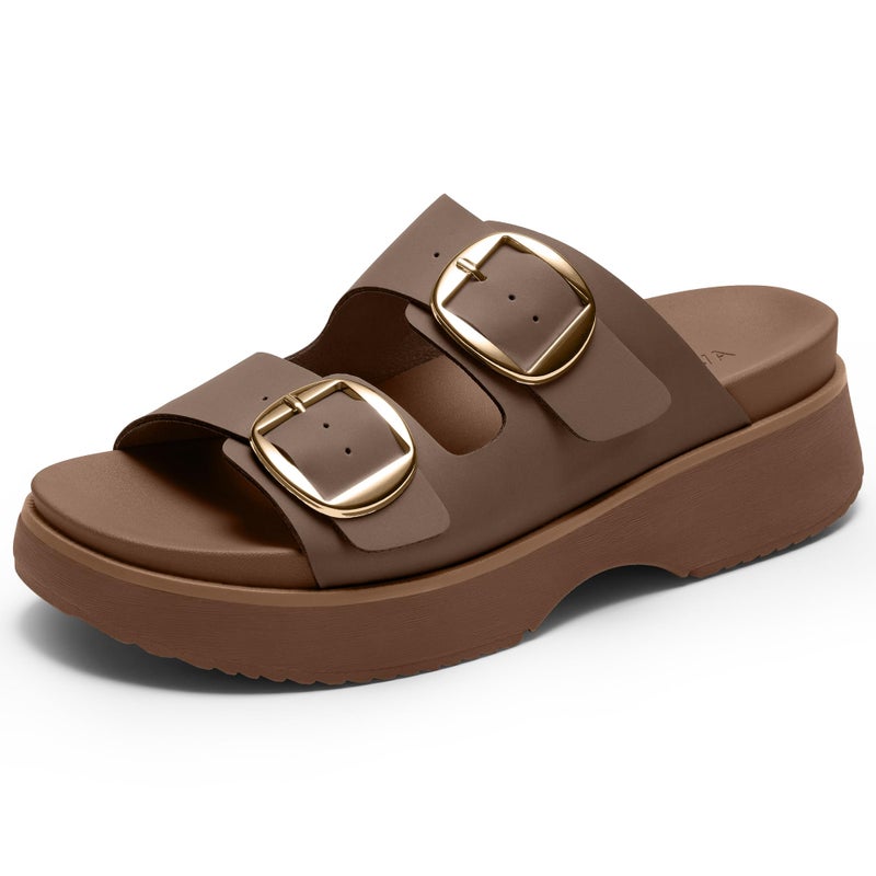 Vilanva Womenâ€™s Orthopedic Platform Wedge Walking Slides with Arch Support Soft Footbed for Plantar Fasciitis Relief Adjustable Buckle Trendy Summer 2026 - Image 1