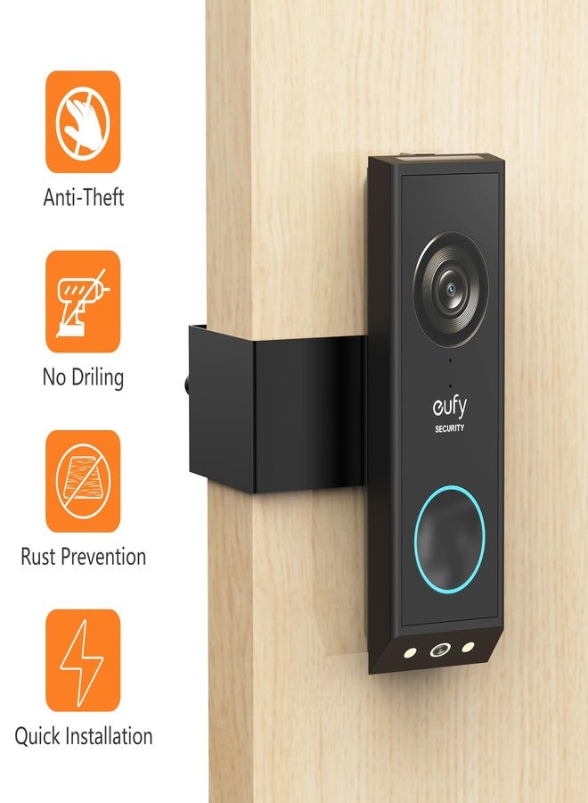 PEF Anti Theft Doorbell Mount for Eufy E340, No-Drill Adjustable Doorbell Camera Mount Compatible with Eufy Doorbell, Not Block Doorbell Sensor, Apartment Doorbell Holder for Renters, Black - Image 5