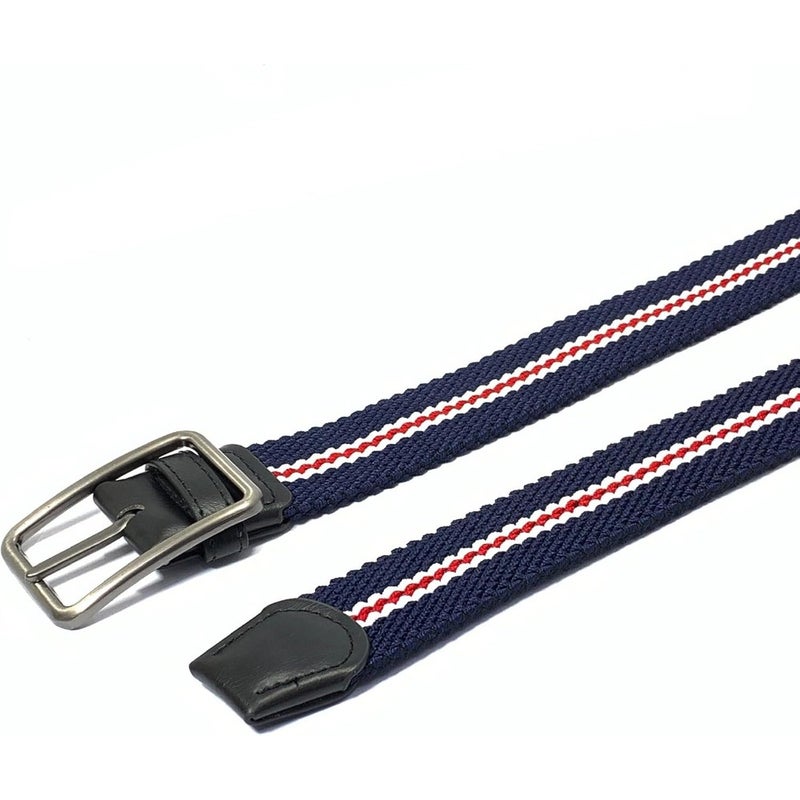 حزام مرن مطاطي مصنوع من القماش المنسوج المتشابك من Classic MILANO® للرجال/النساء/الأطفال، بألوان متعددة، يأتي مغلفًا في علبة هدايا أنيقة من Milano Leather. - Image 3