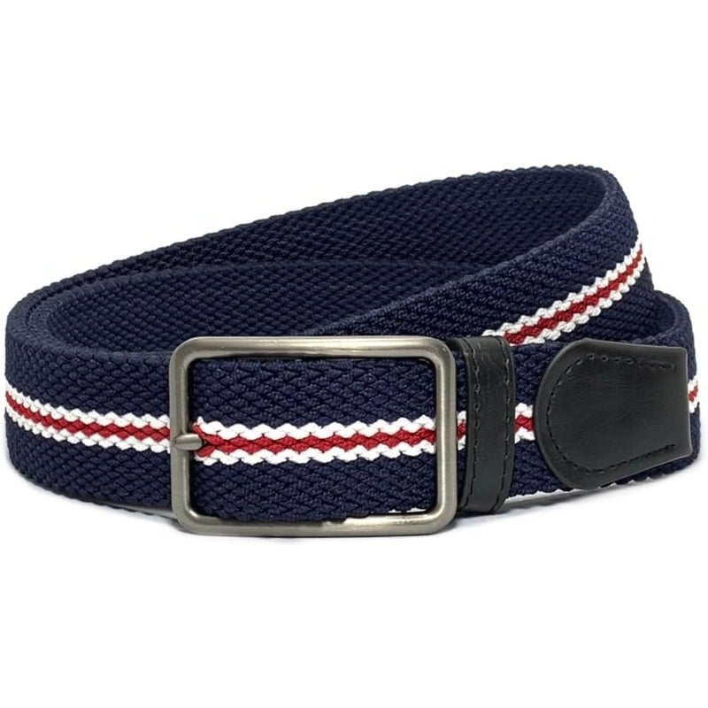 حزام مرن مطاطي مصنوع من القماش المنسوج المتشابك من Classic MILANO® للرجال/النساء/الأطفال، بألوان متعددة، يأتي مغلفًا في علبة هدايا أنيقة من Milano Leather. - Image 2