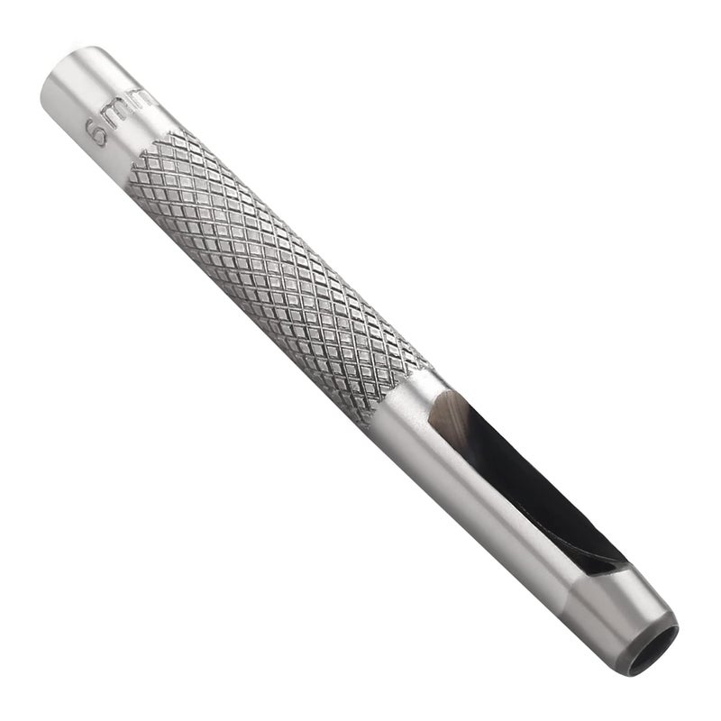 اتول مارت Utoolmart مثقاب دائري مجوف 6 مم أداة ثقب جلد حرفي، مثقاب جلد حرفي دائري مجوف من الفولاذ الكربوني، 5 قطع - Image 1