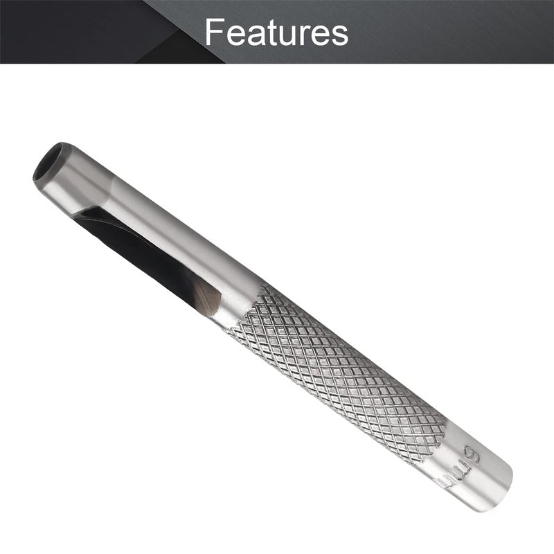 اتول مارت Utoolmart مثقاب دائري مجوف 6 مم أداة ثقب جلد حرفي، مثقاب جلد حرفي دائري مجوف من الفولاذ الكربوني، 5 قطع - Image 3