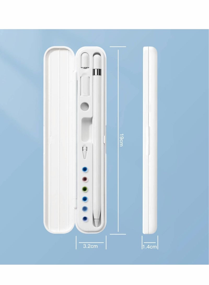 Captaintech Case for Apple Pencil 1st/2nd Generation, Capacitive Pen Tip Cover Adapter Accessories Pen Case, Storage Box for Apple Pencil and Tips, Pen Protective Case for Apple Pencil Accessories (White) - Image 5