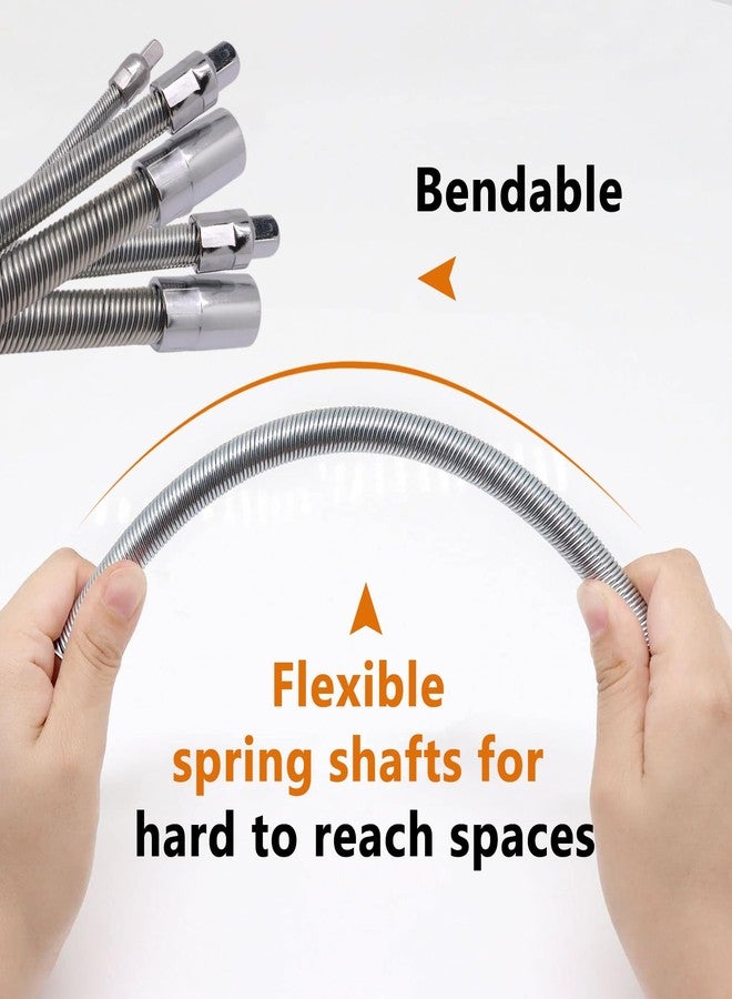 BENLIUDH 3/8" Flexible Socket Extension, Flexible Wrench Extension Drive Socket Driver Handle 2Pcs (8 Inch, 12 Inch) - Image 5