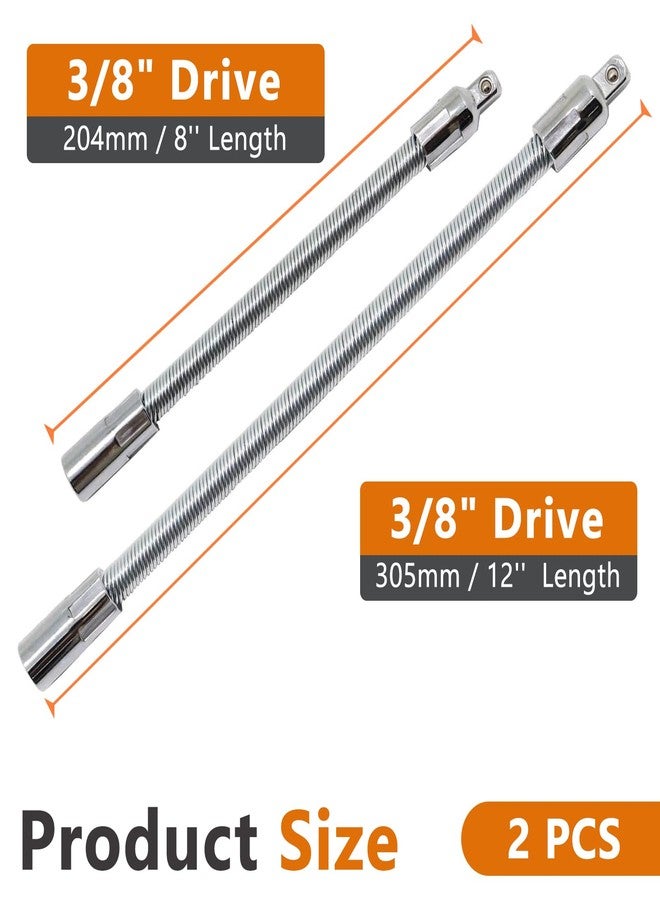BENLIUDH 3/8" Flexible Socket Extension, Flexible Wrench Extension Drive Socket Driver Handle 2Pcs (8 Inch, 12 Inch) - Image 2