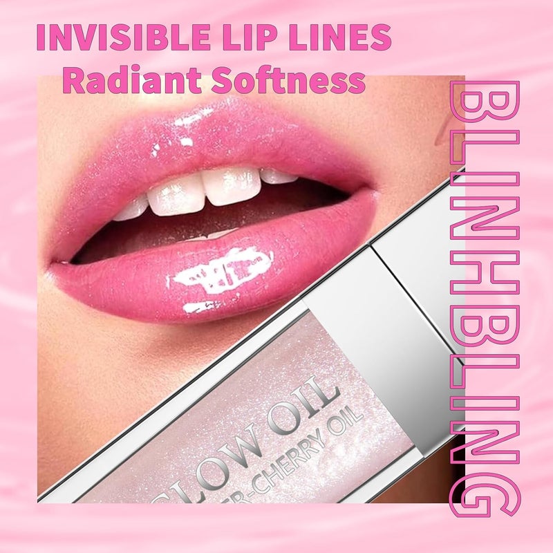 Plumping Lip Oil, Shimmery Glosses with Soft Brush for Women, for Teens, Long Lasting Moisturizing Lip Glow Oil Nourishing Non-sticky (07#, Medium) - Image 2
