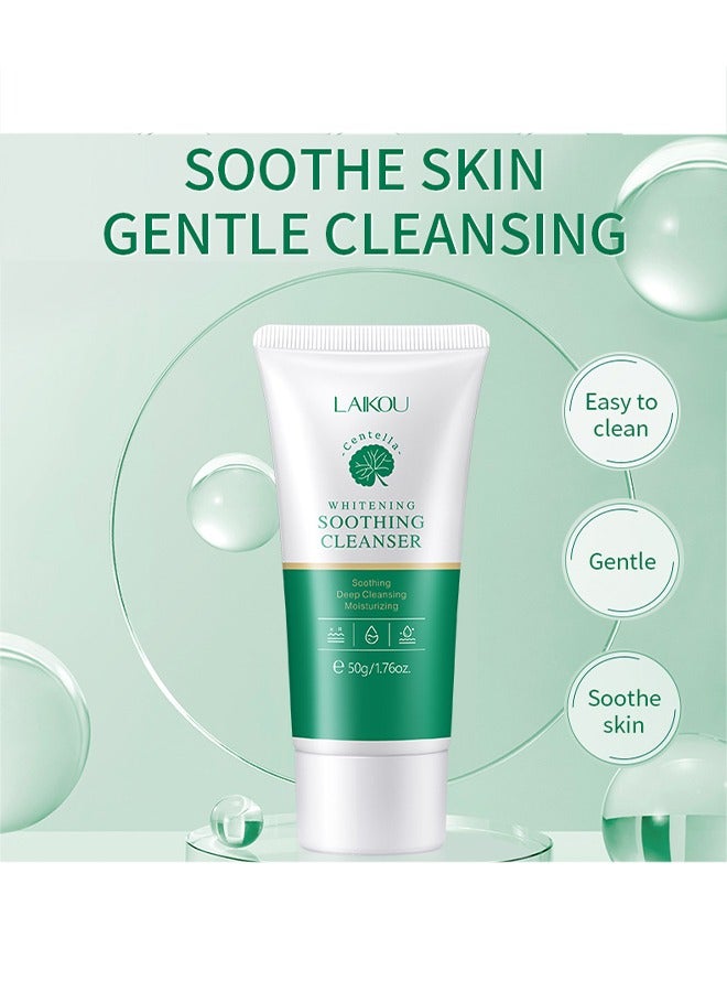 لايكو منظف مهدئ لتبييض كينتيلا ، كريم جل مهدئ من كينتيلا ، مكونات نباتية مرطبة عميقة مع كينتيللا اسياتيكا ، مرطب للوجه لحاجز البشرة ، إصلاح بشرة صلبة ترطيب وتغذية للنساء 50 جرام - Image 2