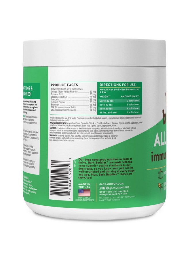 Jack&Pup Dog Allergy Chews  Bark Buddies AllerCare Soft Chew Bites Itch Relief For Dogs & Allergy Support For Dogs  Dog Immune Supplement, Dog Skin Allergies Treatment And Anti Itch For Dogs 60Ct - Image 4