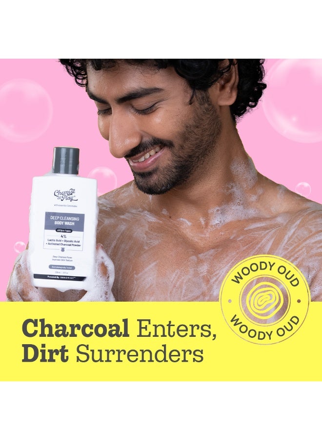 Chemist at Play Deep Cleansing Body Wash | Activated Charcoal Removes Dirt | Lactic Acid for Skin Texture| Glycolic Acid for Exfoliation| 236ml - Image 5