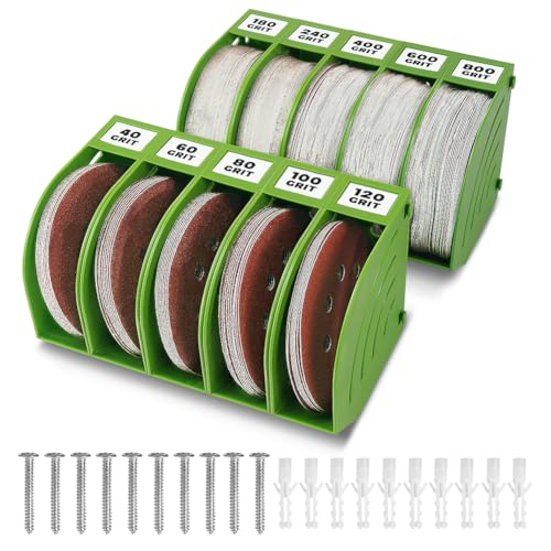gostle 5 Inch Professional Sanding Discs Storage Bins 10 Bins Set for Efficient Organization Offset SnapOn Connection Grit Classification SpaceSaving Design and Versatile Application Green - Image 1