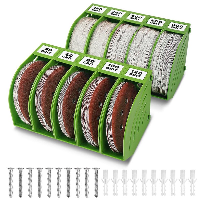 gostle 5 Inch Professional Sanding Discs Storage Bins 10 Bins Set for Efficient Organization Offset SnapOn Connection Grit Classification SpaceSaving Design and Versatile Application Green - Image 2