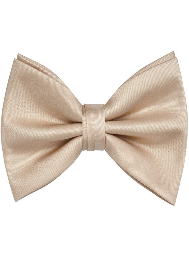 Branduce Champagne Bow Tie for Men Adjustable Pre-tied Silk Blend Bowties for Wedding Business Party (BB09-27) - Image 1