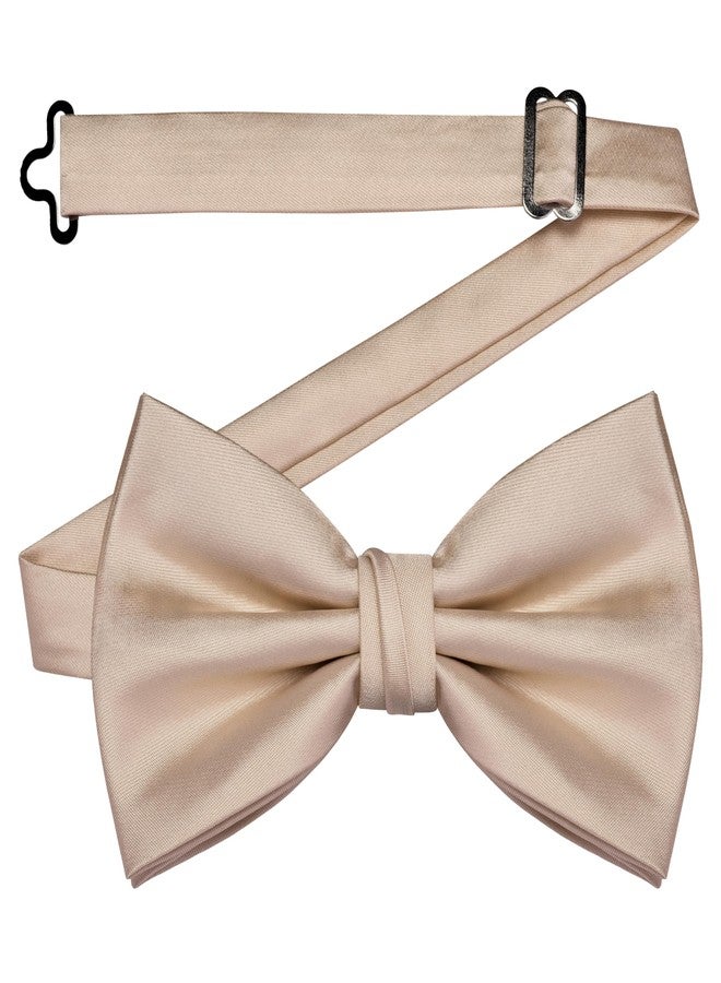 Branduce Champagne Bow Tie for Men Adjustable Pre-tied Silk Blend Bowties for Wedding Business Party (BB09-27) - Image 3