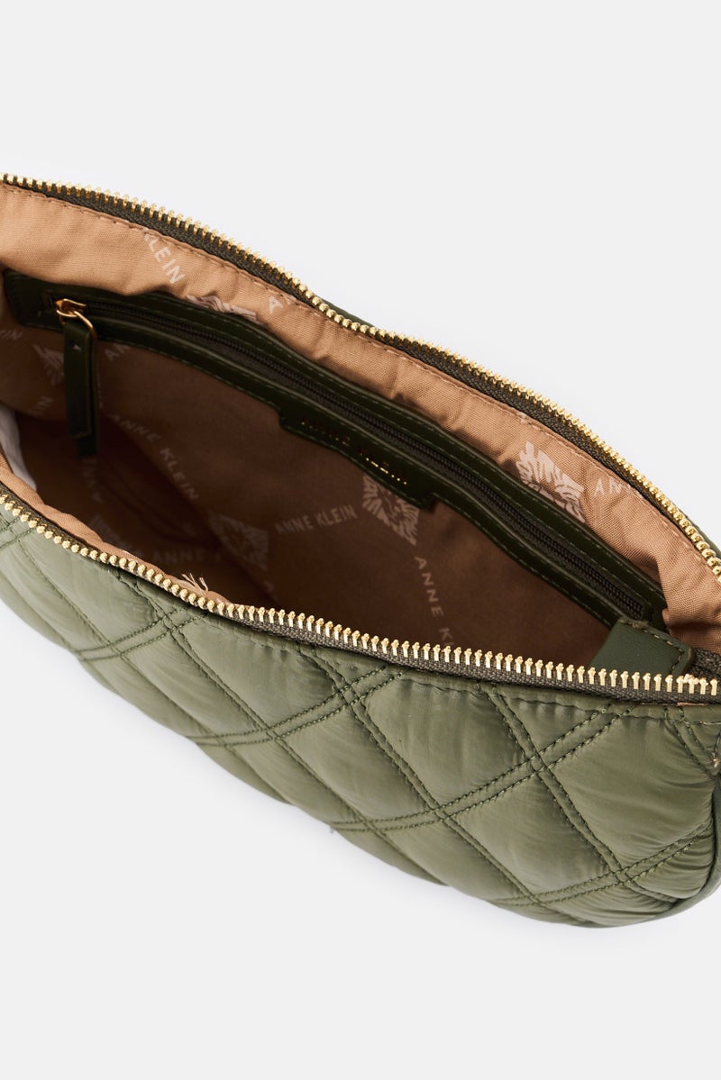 ANNE KLEIN Women Quilted Cross Body Bag, Dark Olive - Image 4