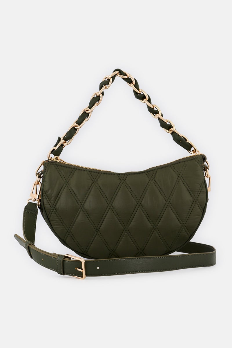 ANNE KLEIN Women Quilted Cross Body Bag, Dark Olive - Image 2