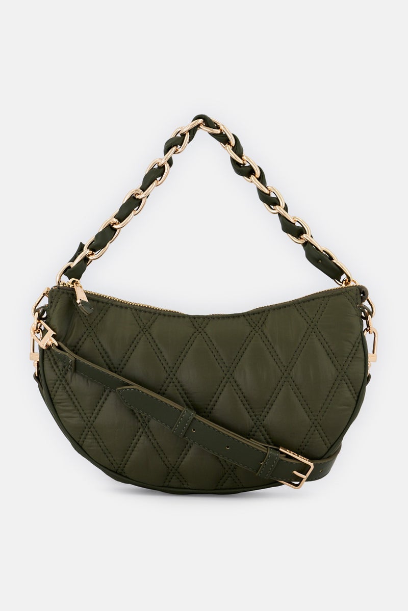 ANNE KLEIN Women Quilted Cross Body Bag, Dark Olive - Image 1