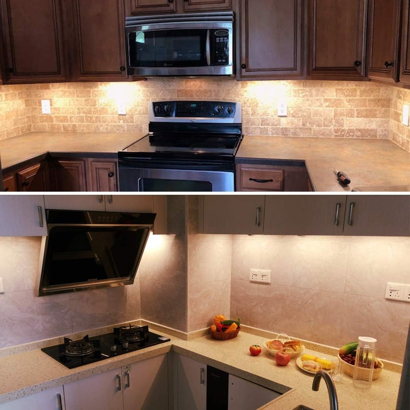 Litever Under Cabinet Lighting Kit, 6 PCS 20 Inches Flexible LED Strips, 24W, 1800 Lumen, Warm White 2700K. Suitable for Kitchen Counters Book Shelf Closet Showcase Workshop-(6-Strip-2700K) - Image 4