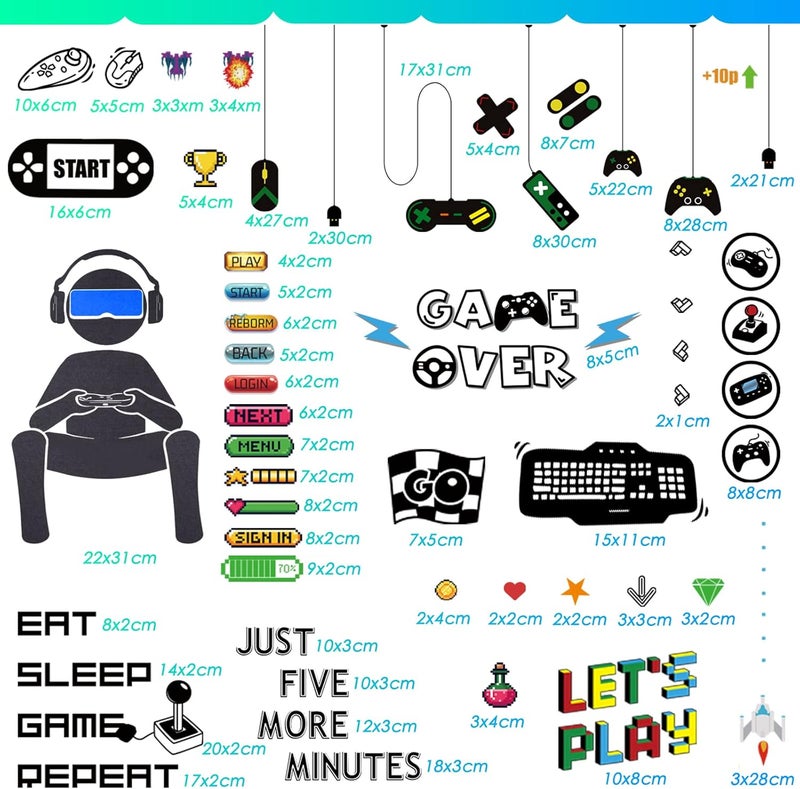 BPA 56-Piece Gamer Wall Sticker Set - Image 2