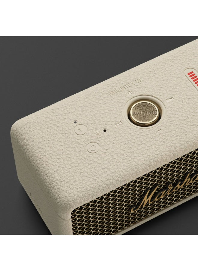 Marshall Emberton III Portable Bluetooth Speaker - Water Resistant Wireless Speaker Portable Speaker with 32+ Hours of Playtime - Cream - Image 3