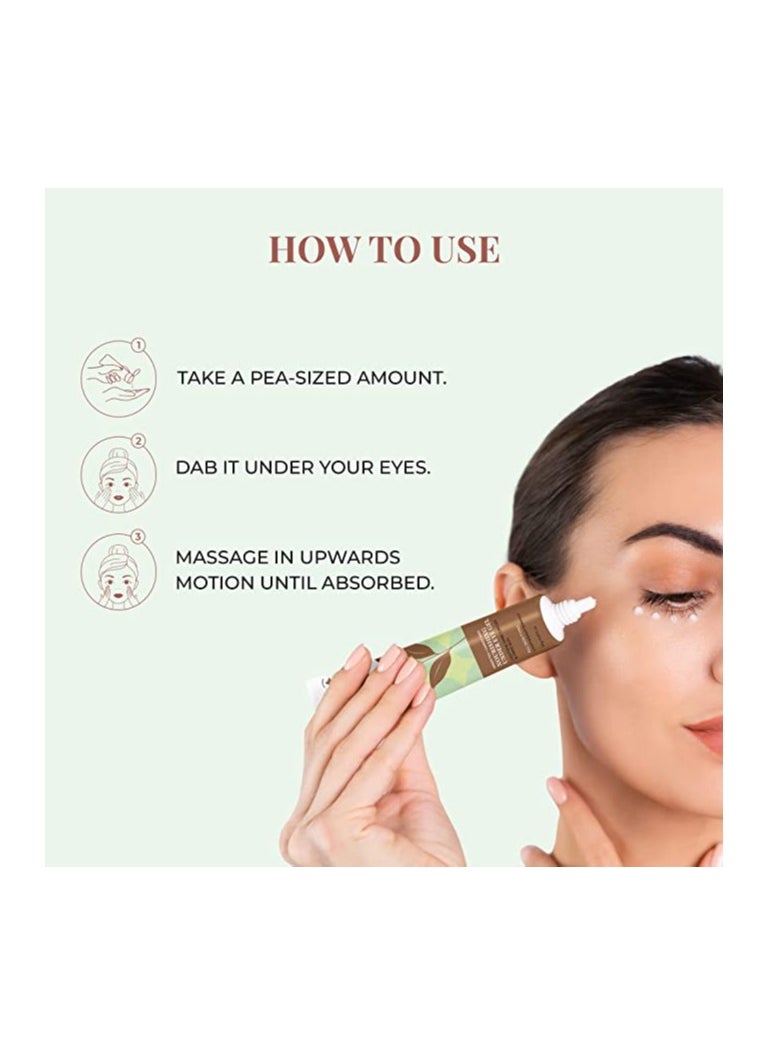 Just Herbs Just Herbs Nourishing Under Eye Gel Cream for Dark Circles, Eye Puffiness, Fine Lines & Wrinkles with Green Tea & Carrot Seed -For Men & Women 20 gm  - Image 3
