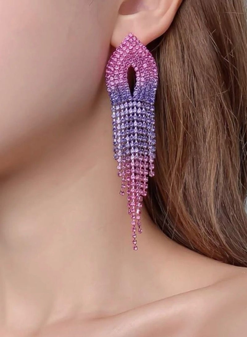 Dangle Charms Elegant Zirconia Drop Earrings For Women - Image 1