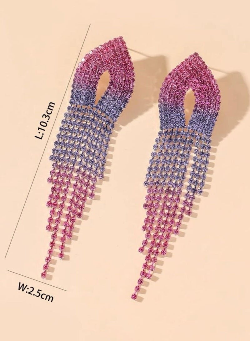 Dangle Charms Elegant Zirconia Drop Earrings For Women - Image 3