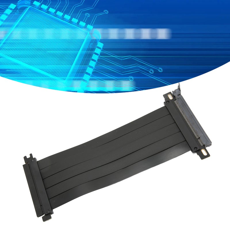 PCIE 4.0 X16 Extender Right Angle 128Gbps Anti Interference Plug and Play GPU Extension Cable for Graphic Card 11.8in - Image 1