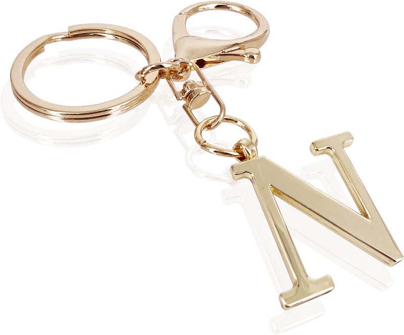 LAXPICOL Gold Letter A-Z Keychain for Women Men Purse Handbags Metal Alphabet Initial Letter Key Ring Keychain - Image 1
