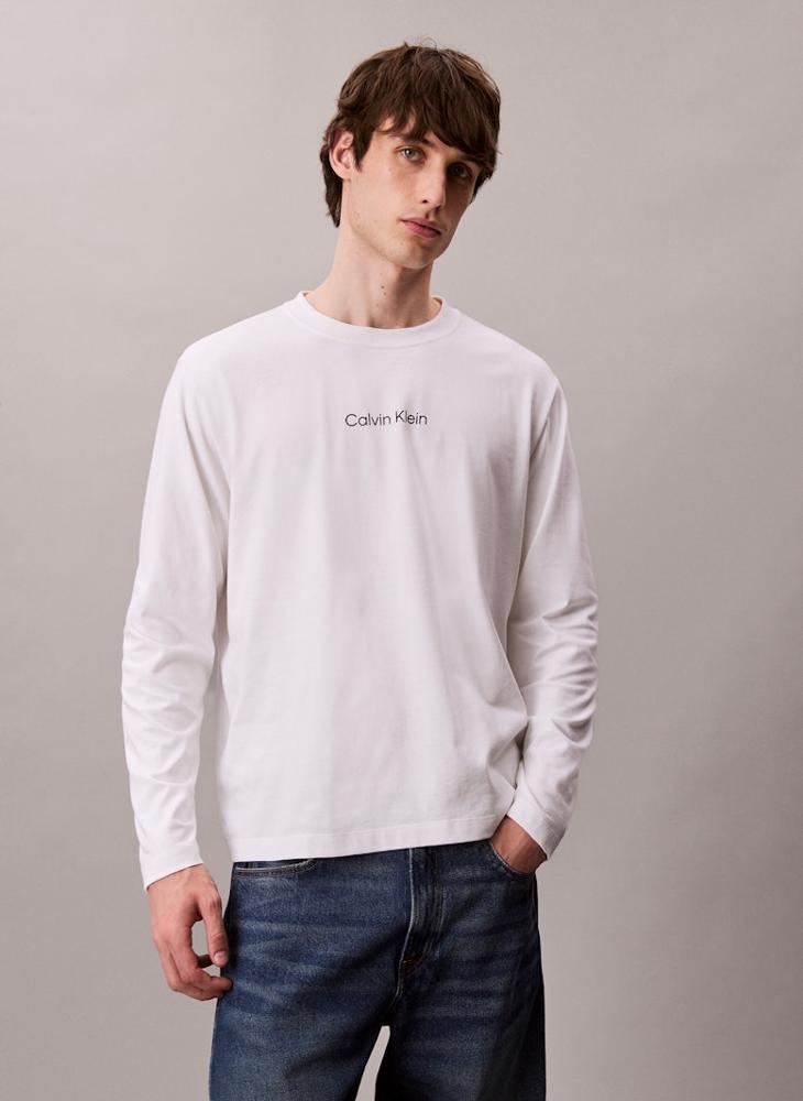 كالفن كلاين تيشيرت واسع بأكمام طويلة - Image 1