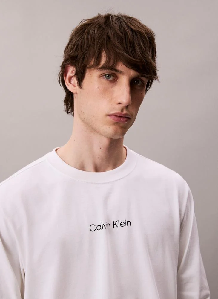 CALVIN KLEIN  Logo Relaxed Long Sleeve T-Shirt for Men | Best Price UAE