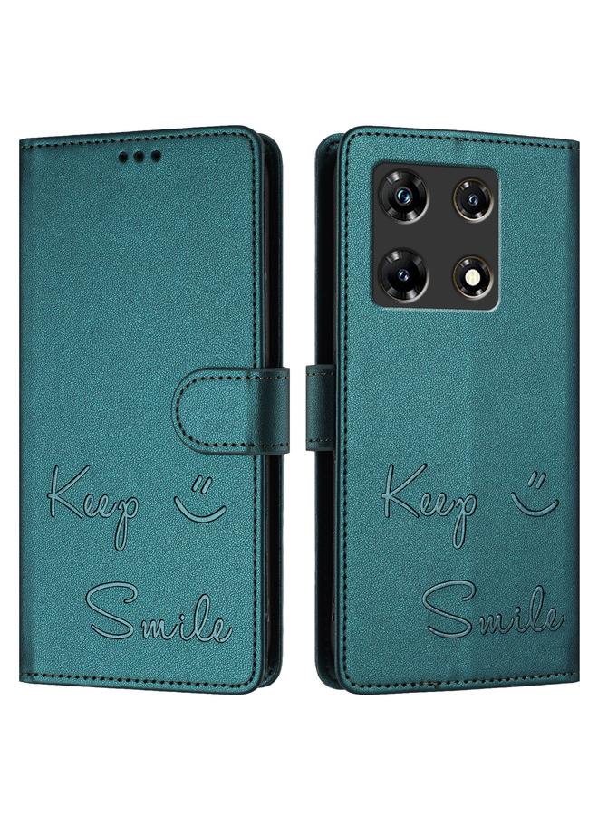 Zaboon Case For Infinix Note 30 Pro / Note 30 5G Smile Embossing RFID Leather Phone Case - Image 3