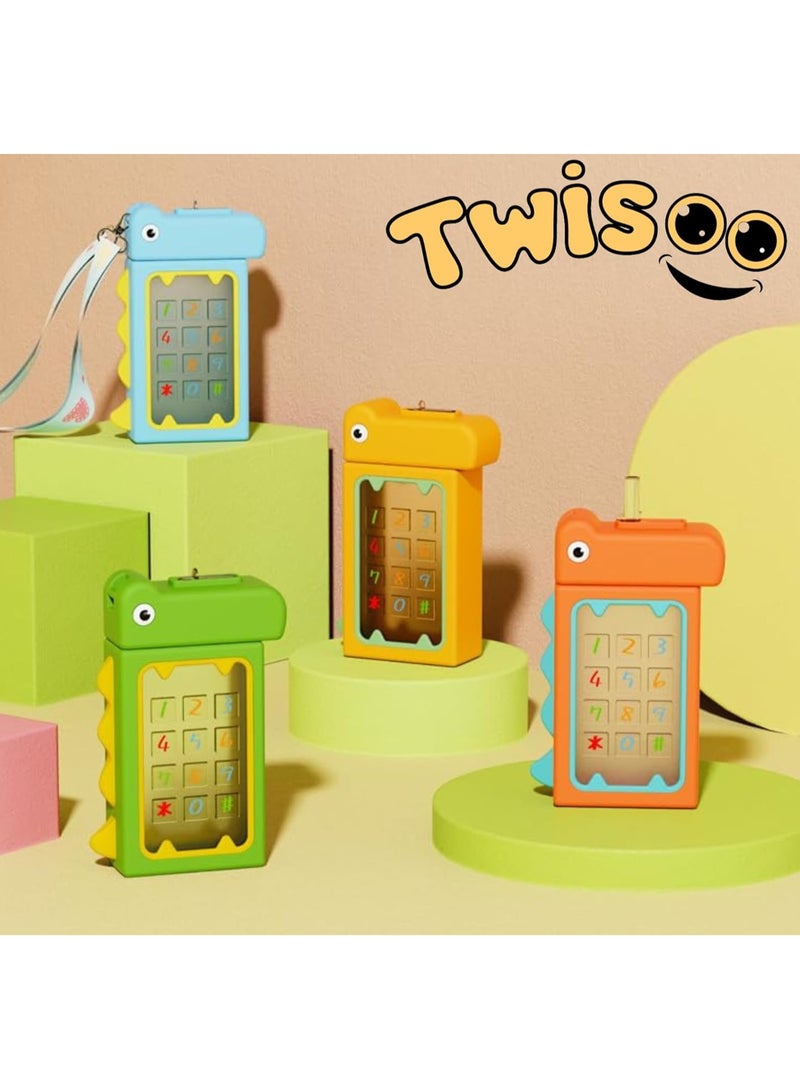 تويسو زجاجة مياه بتصميم دينو من Twisoo للأطفال، زجاجة تريتان مقاومة للتسرب مع حزام، خالية من البيسفينول A، غير قابلة للانسكاب، 480 مل، أزرق - Image 3