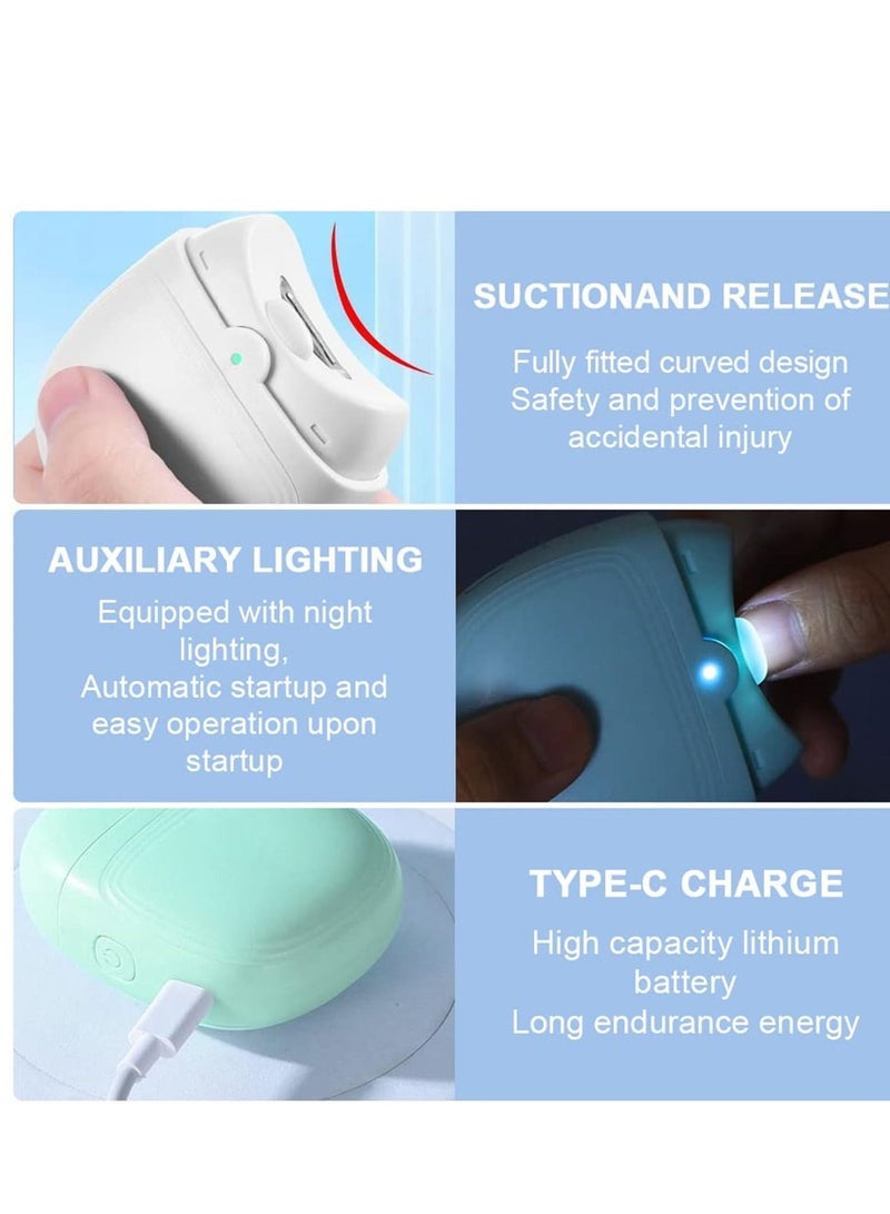 Excefore Electric Automatic Nail Clipper, Safety Fingernail Cutter and Filer, Fingernail Cutter and File 2 in 1 with Nail Scraps Storage, Ergonomic Large Nail Clippers, Suitable for Caregivers, Adults - Image 3