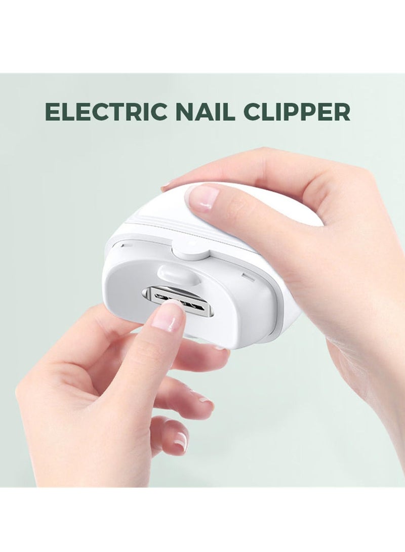 Excefore Electric Automatic Nail Clipper, Safety Fingernail Cutter and Filer, Fingernail Cutter and File 2 in 1 with Nail Scraps Storage, Ergonomic Large Nail Clippers, Suitable for Caregivers, Adults - Image 2