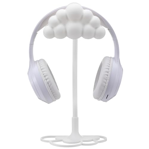 Yookeer Cloud Headphone Stand 3D White Cloud Cute Headphone Decor for Gamer Room Office Desk Gaming Gifts for Women Girlfriend Office Worker - Image 1
