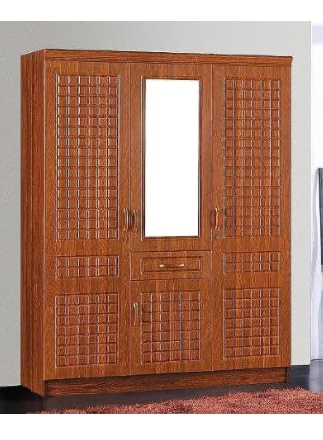 ALWASIT HOME 3 Door Wooden Wardrobe Cabinet Cupboard Engineered Wood Perfect Modern Stylish Heavy Duty Color Oak  - Image 1