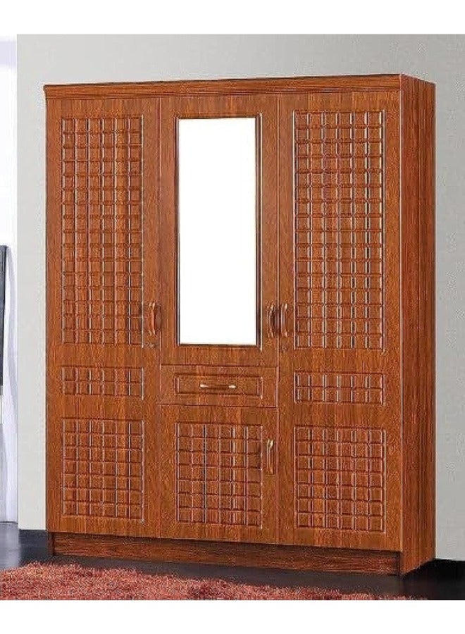 ALWASIT HOME 3 Door Wooden Wardrobe Cabinet Cupboard Engineered Wood Perfect Modern Stylish Heavy Duty Color Oak  - Image 2