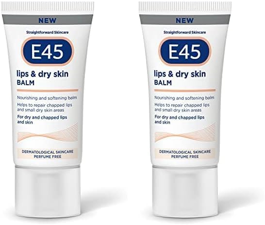 E45 Lips Dry Skin Lip Balm Moisturising Natural Lip Balm for Dry Cracked Lips and Skin Hydrating and Nourishing Lips Balm with Vitamin E E45 Cream Lipbalm for Chapped Lips 30ml - Image 1