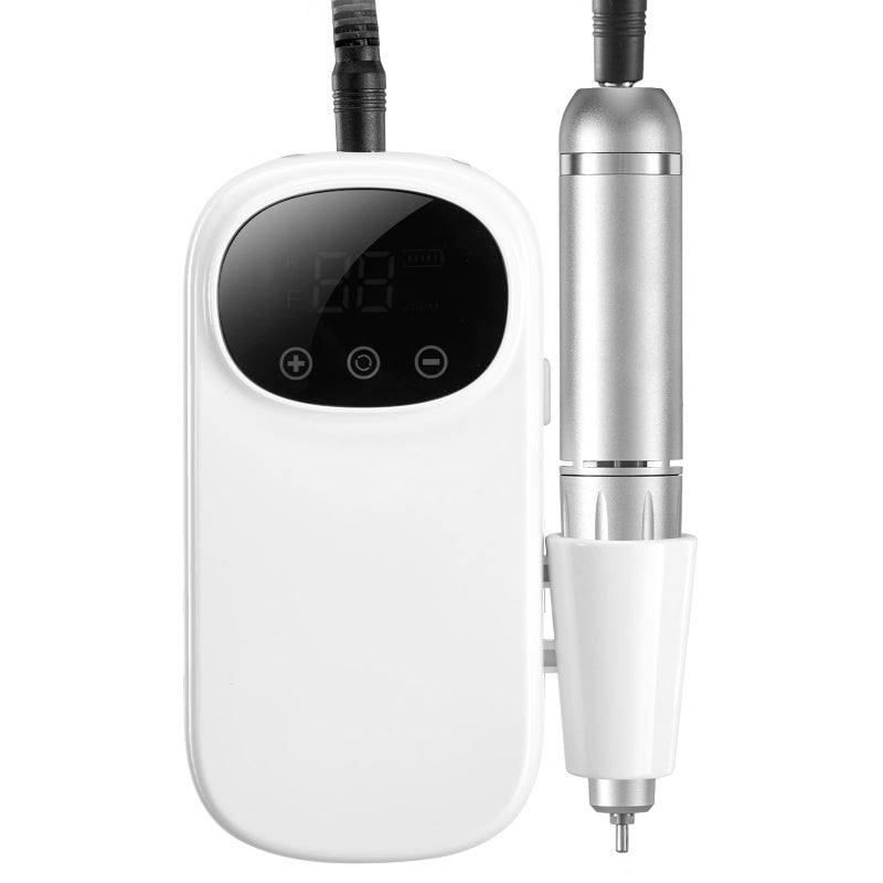 Electric Rechargeable Nail Drill, 35,000RPM Portable Cordless Nail E File Machine, LCD-Display Acrylic Gel Grinder Tool with 6 Bits and 50PCS Sanding Bands for Manicure Pedicure Carve Polish - Image 5