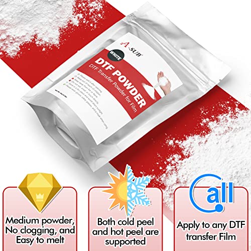 A-SUB ASUB DTF Powder 353 oz White DTF Transfer Powder Hot Melt Adhesive for Sublimation Ideal for Digital Prints on Any Color and Material Fabric - Image 3