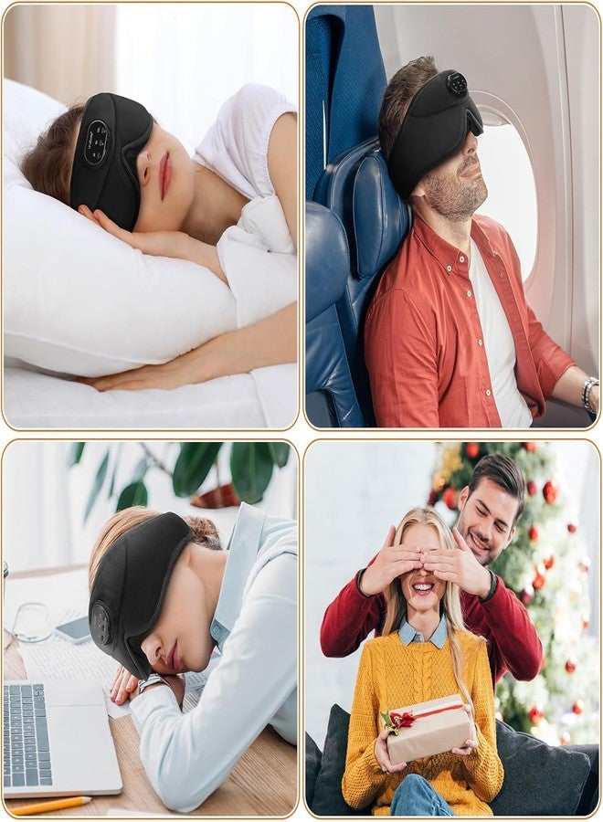 LC-dolida White Noise Sleep Mask, 3D Sleep Bluetooth Headphones with 16 Soothing Sounds, Bluetooth 5.4 Sleep Eye Mask with Timer, Total Blackout Sleeping Headphones for Side Sleeper - Image 4