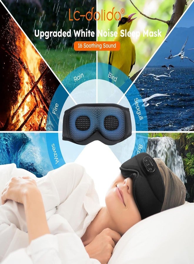 LC-dolida White Noise Sleep Mask, 3D Sleep Bluetooth Headphones with 16 Soothing Sounds, Bluetooth 5.4 Sleep Eye Mask with Timer, Total Blackout Sleeping Headphones for Side Sleeper - Image 3