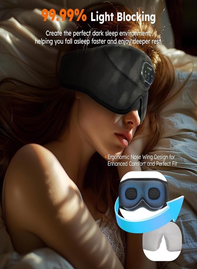 LC-dolida White Noise Sleep Mask, 3D Sleep Bluetooth Headphones with 16 Soothing Sounds, Bluetooth 5.4 Sleep Eye Mask with Timer, Total Blackout Sleeping Headphones for Side Sleeper - Image 2