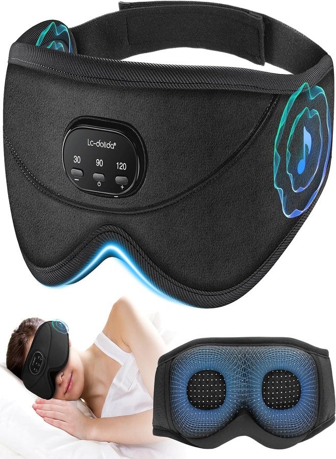 LC-dolida White Noise Sleep Mask, 3D Sleep Bluetooth Headphones with 16 Soothing Sounds, Bluetooth 5.4 Sleep Eye Mask with Timer, Total Blackout Sleeping Headphones for Side Sleeper - Image 1