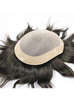 PRAVRAJYA 100% Human Hair Extension Full Head Natural Looking Short Straight Hair Wig Patch For Men ; Everyday Wear 8X6  - Image 2