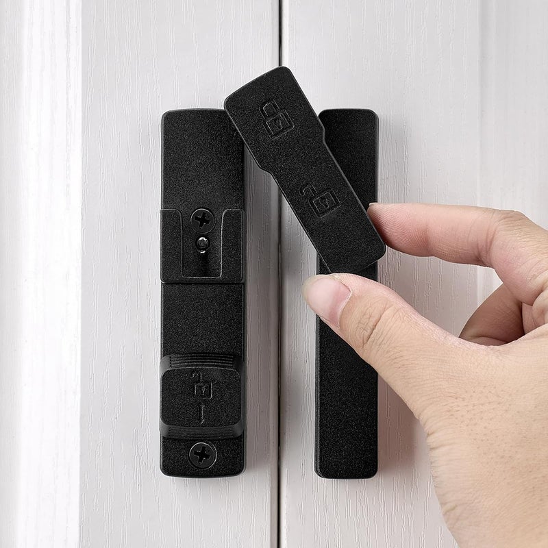 INIRET Matte Black 180 Degree Barn Door Lock,Flip Gate Latches Hardware,Zinc Alloy Door Lock,Protect Privacy,for Barn Door,Cabinets,Windows,Garden,Bathroom - Image 1