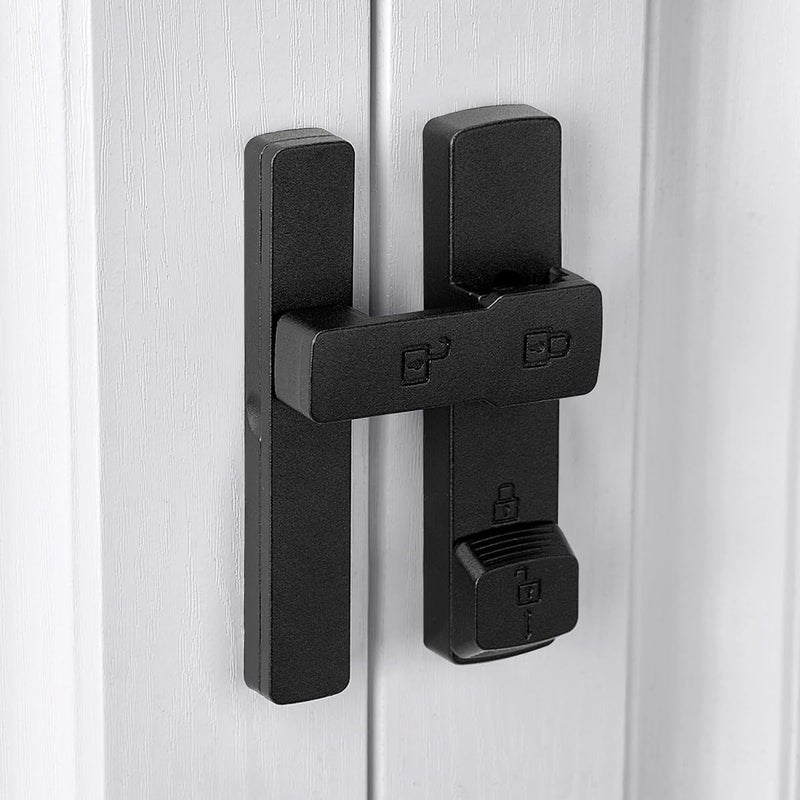 INIRET Matte Black 180 Degree Barn Door Lock,Flip Gate Latches Hardware,Zinc Alloy Door Lock,Protect Privacy,for Barn Door,Cabinets,Windows,Garden,Bathroom - Image 4