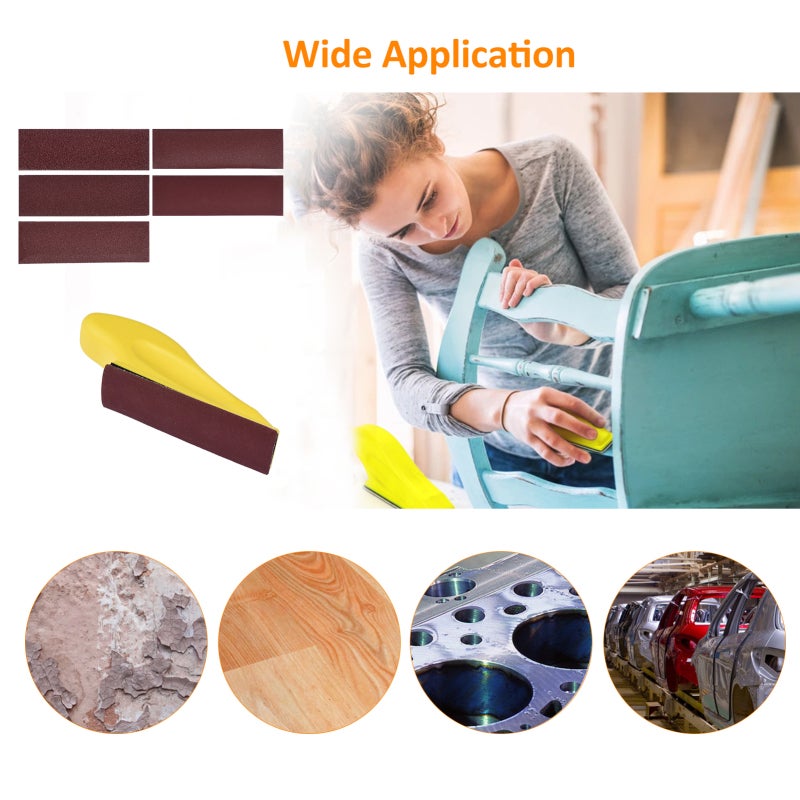 30 Piece Detail Sander Filled Micro Polished Sander Paper Micro Zipper Finger Sander for Crafts, Sandpaper Mesh 240, Red, 3.5 x 1 inch, for Wooden Furniture Metal Cars - Image 4