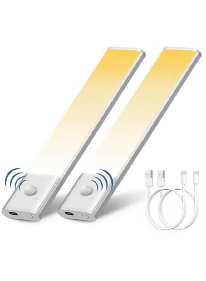 general LED Motion Sensor Closet Lights 3-Color Dimming LED Rechargeable Under Cabinet Night Light Slim Magnetic Closet Light Wireless Light for Kitchen Staircase Wardrobe Study Light - Image 1