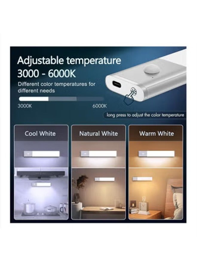 general LED Motion Sensor Closet Lights 3-Color Dimming LED Rechargeable Under Cabinet Night Light Slim Magnetic Closet Light Wireless Light for Kitchen Staircase Wardrobe Study Light - Image 5